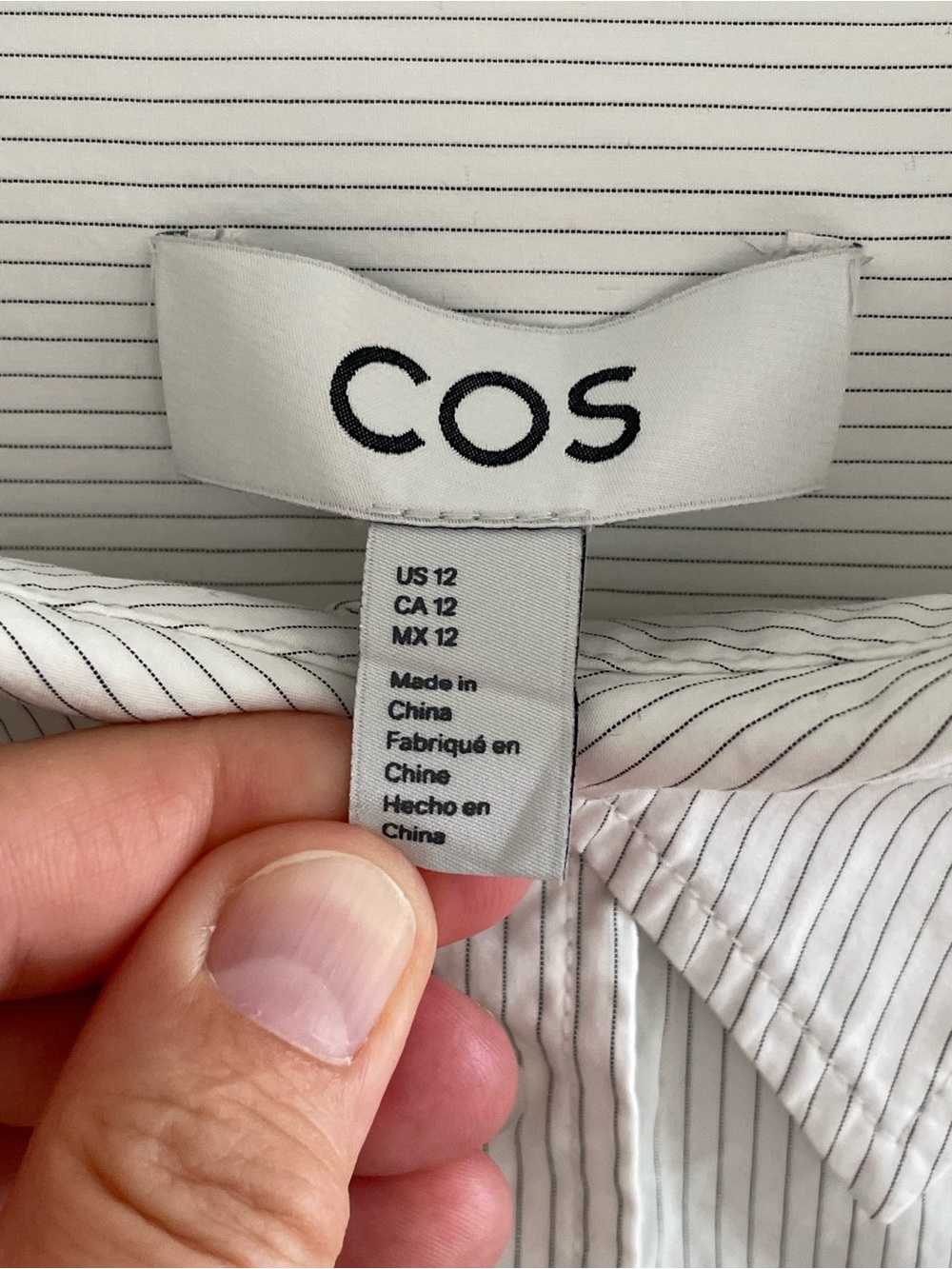 COS Tailored Pinstripe Shirt in Pima Cotton in white - Picture 6 of 13